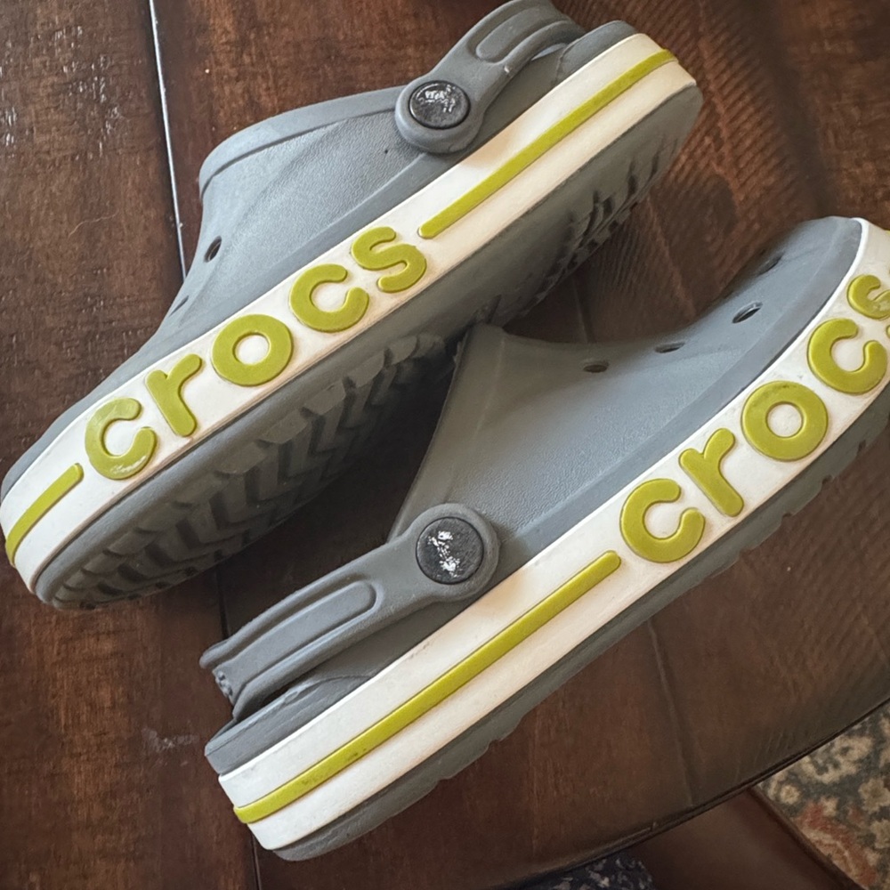 CROCS Gray and Lime Sandals - Picture 10 of 10